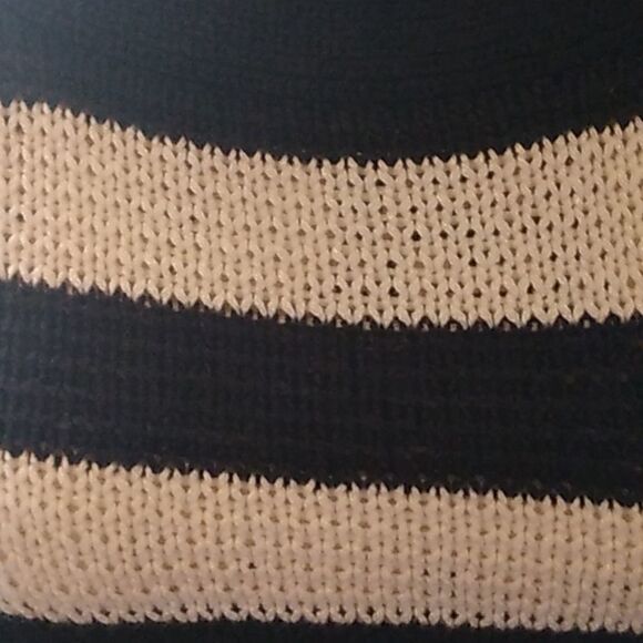 NWT CALVIN KLEIN BLACK & WHITE STRIPED BOATNECK SWEATER XS - Picture 4 of 12